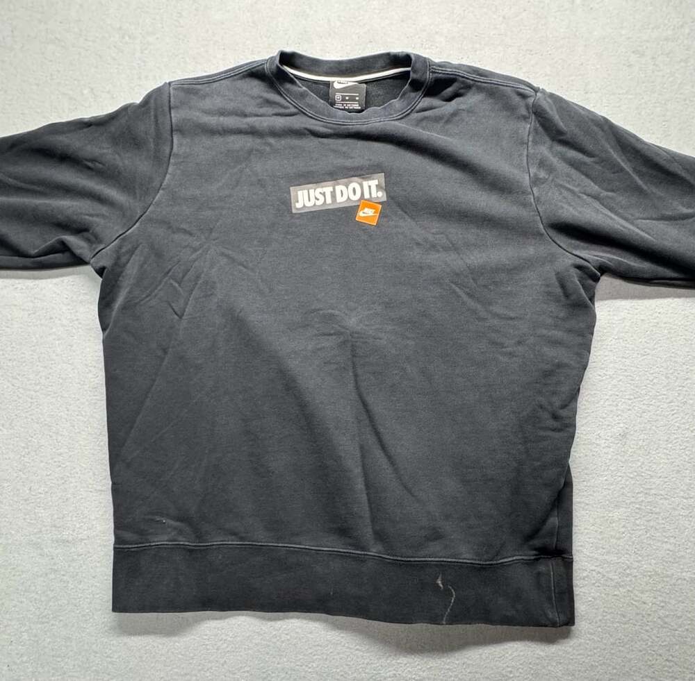 Nike Just Do It Sweatshirt Size M Black Fear Quotes Pullover
